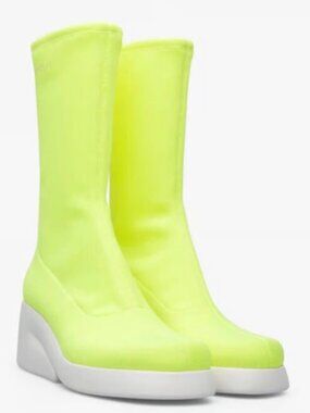 Neon yellow neoprene Camper boots